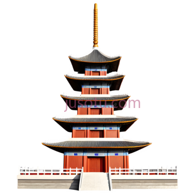 多层塔,中国建筑,红色,白色,灰色, PNG