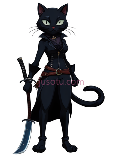黑猫,女仆装,黑色, PNG