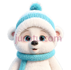 卡通熊,可爱,白色,蓝色PNG