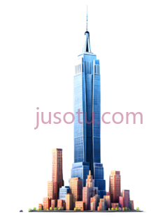 纽约城市天际线,卡通PNG