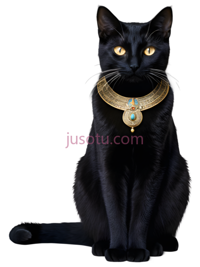 猫,埃及,黑色, PNG