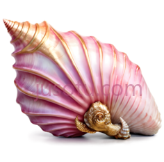 粉色,贝壳,金色PNG
