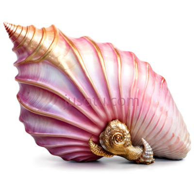 粉色,贝壳,金色, PNG