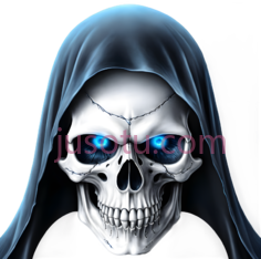 骷髅,哥特式,白色,蓝色PNG