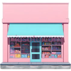 商店,卡通,粉色,蓝色PNG