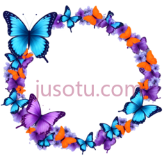 蝴蝶,卡通,蓝色,紫色PNG