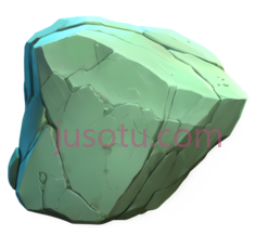 石头,3D,浅绿色PNG
