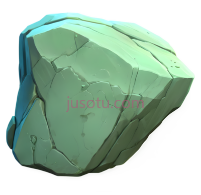 石头,3D,浅绿色, PNG