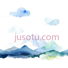 云,水彩画,白色PNG