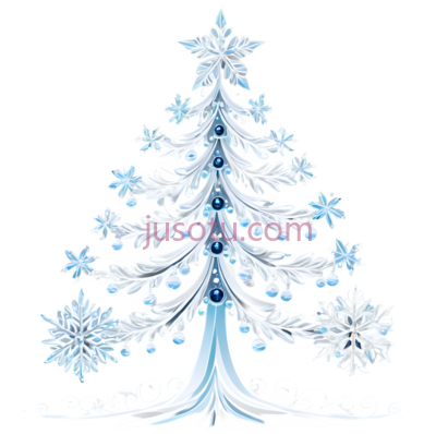 圣诞树,雪花图案,蓝色, PNG