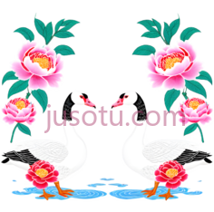 天鹅,卡通,白色PNG