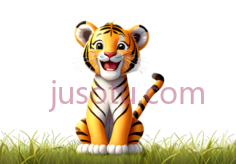 老虎,卡通,橙色,黑色,白色PNG