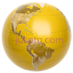 地球仪,卡通,黄色PNG