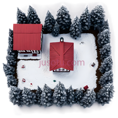 雪景,微缩景观,白色,红色, PNG