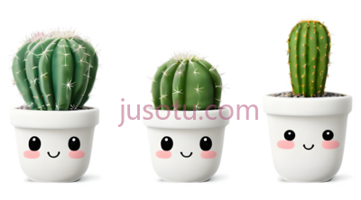 仙人掌,卡通,绿色,白色, PNG