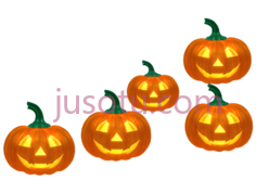 南瓜灯,雕刻有表情,橙色PNG