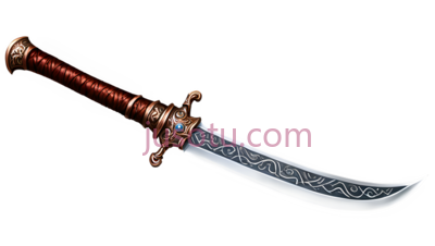 弯刀,武器,红色,金色, PNG