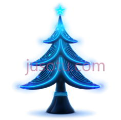 圣诞树,霓虹灯,蓝色PNG