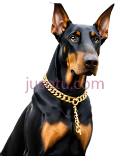杜宾犬,站立,黑色,棕色, PNG