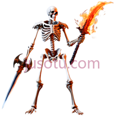 骷髅战士,卡通,白色PNG