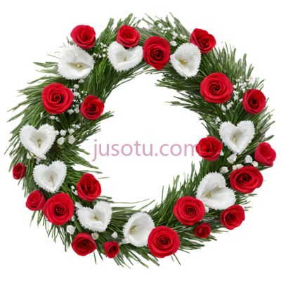 花环,对称,红色,白色, PNG