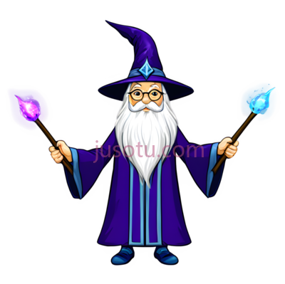 魔法师,卡通,紫色, PNG