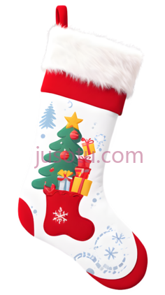 圣诞袜,卡通,红色,白色,蓝色PNG