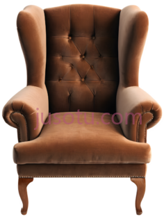 绒面棕色扶手椅PNG