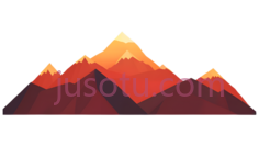 山峰,插画,橙色PNG