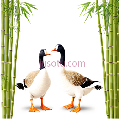 大雁,卡通,白色,黑色,棕色, PNG