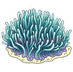 珊瑚,卡通,蓝色,黄色PNG