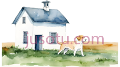 房子,水彩画,白色, 蓝色, 绿色PNG