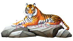 老虎,卡通,橙色,黑色,白色PNG