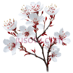 樱花,插画,白色,粉色, PNG