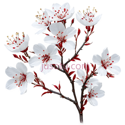 樱花,插画,白色,粉色, PNG