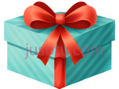 礼物盒,浅蓝色PNG