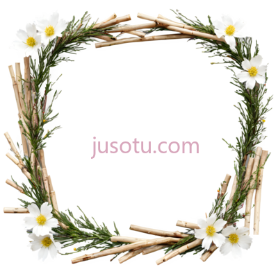 花环,自然风干,白色,黄色,绿色, PNG