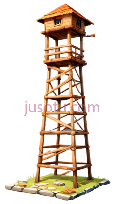 瞭望塔,卡通,棕色PNG