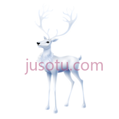 鹿,3D,白色PNG