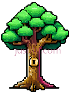 树,像素,绿色,棕色PNG