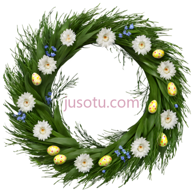 花环,自然,绿色, 白色, 黄色, PNG