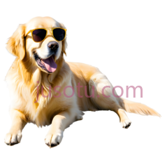 狗,戴着墨镜,黄色PNG