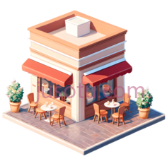 咖啡店,现代,白色,橙色PNG