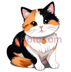 猫,卡通,黑色,橙色,白色PNG