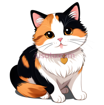 猫,卡通,黑色,橙色,白色, PNG