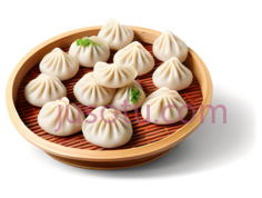 蒸饺,中式点心,白色,绿色PNG