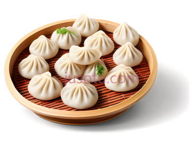 蒸饺,中式点心,白色,绿色, PNG
