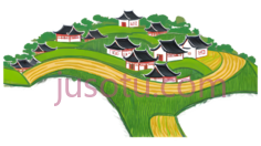 村庄,卡通,绿色,黄色,白色PNG