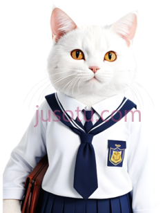 猫咪,校服,卡通PNG
