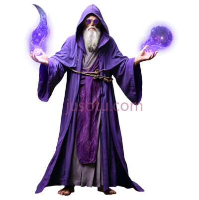 巫师,魔法师装束,紫色, PNG